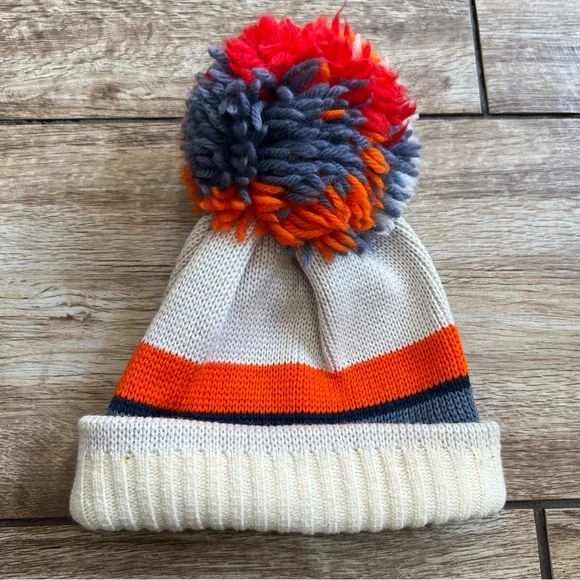 Vintage Smiley Colorful Knit hat Vintage Smiley Wool Knit Hat Made in USA Geo Geometric Print  main image 3